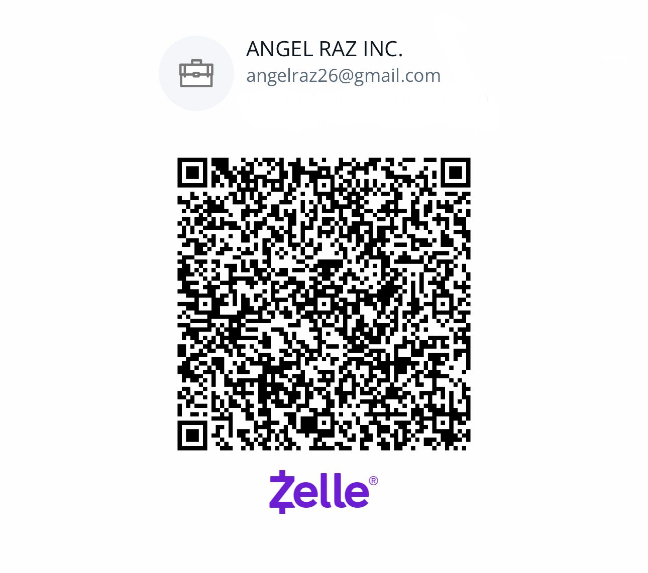 Zelle QR code for Angel Raz donations